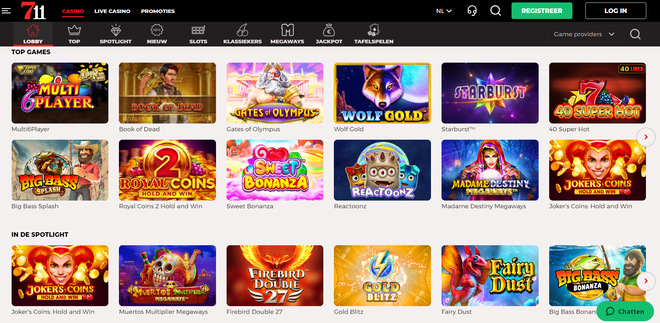 711 Casino interface